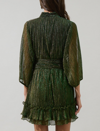 Shiny Ruffle Mini Dress