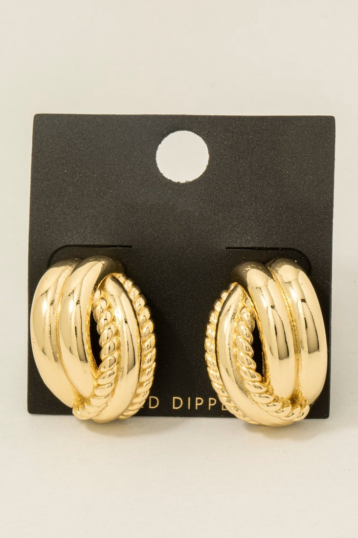 Gold Dipped Mixed Layered Hoop Earrings