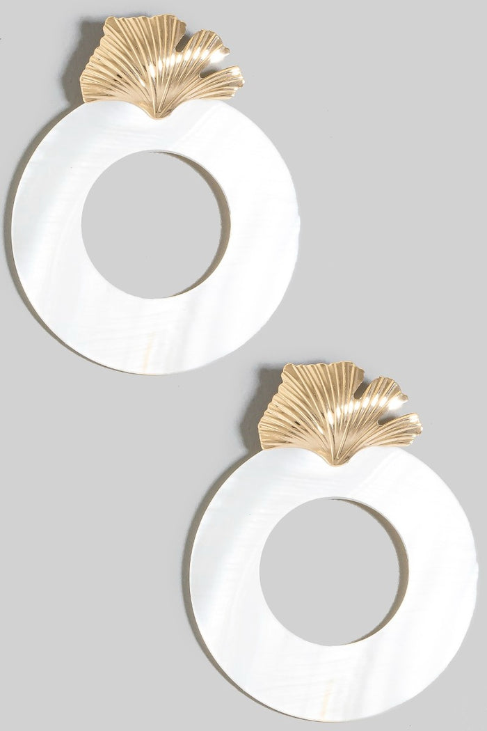 Shell Hoop Drop Dangle Earrings