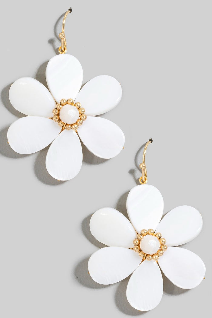 Shell Flower Petals Dangle Earrings