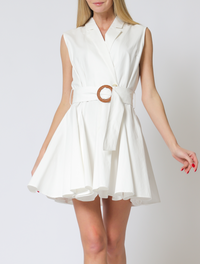 Sleeveless Belted Mini Dress