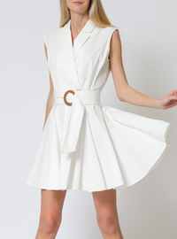 Sleeveless Belted Mini Dress