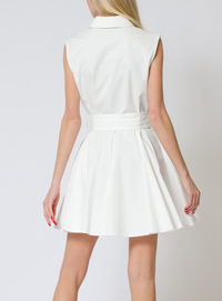 Sleeveless Belted Mini Dress