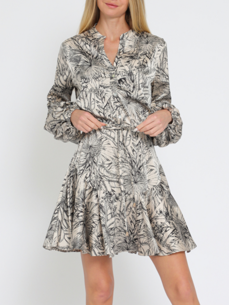 Long Sleeve Button-Down Mini Dress