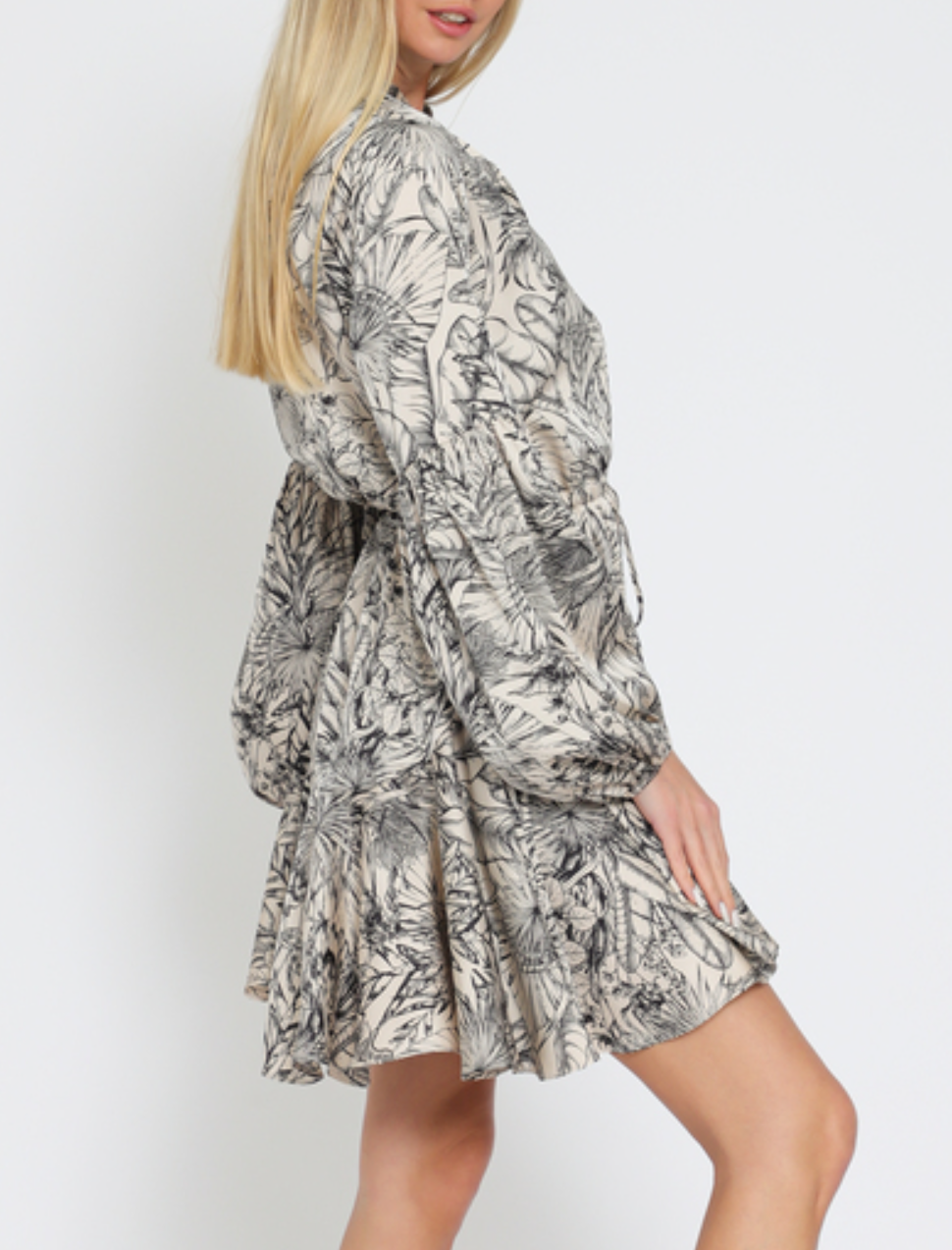 Long Sleeve Button-Down Mini Dress