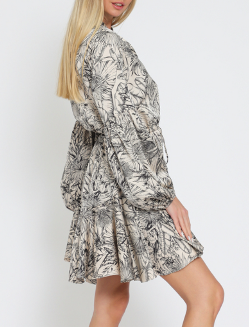Long Sleeve Button-Down Mini Dress