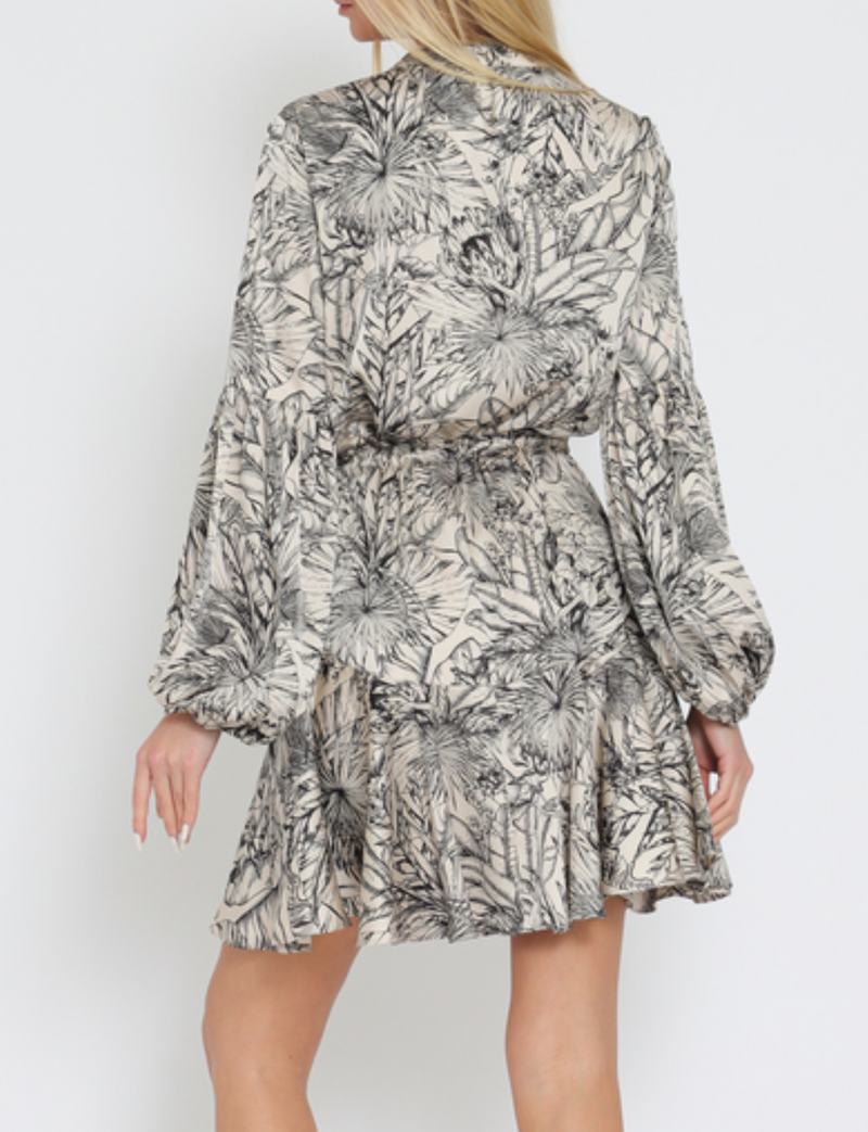 Long Sleeve Button-Down Mini Dress