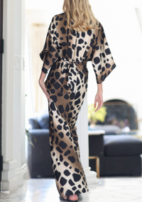 Kimono Sleeve Tie Back Waisted Midi Dress