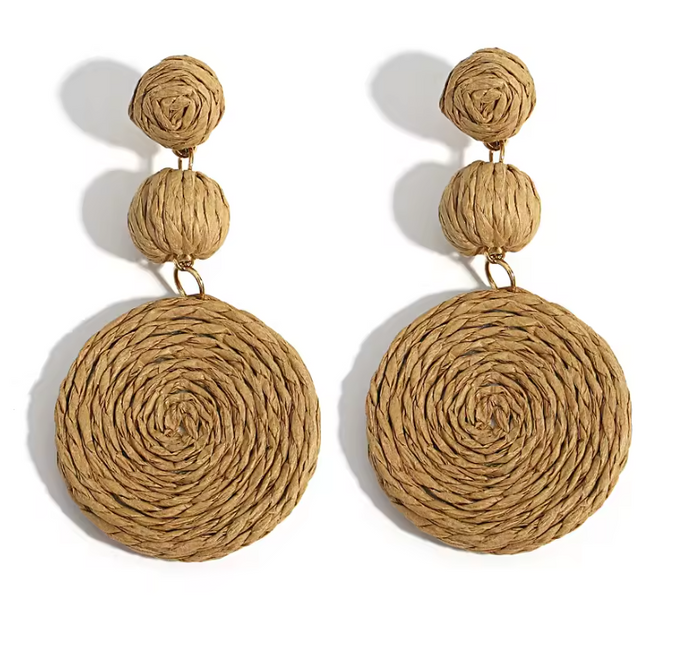 Boho Round Drop Handmade Earrings