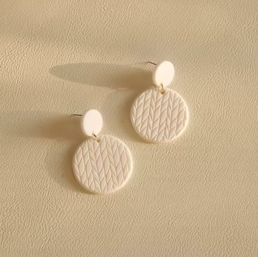 Polymer Clay Texture Statement Acrylic Earrings