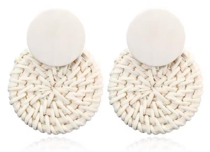 Handmade Bamboo Braid Pendent Drop Earrings