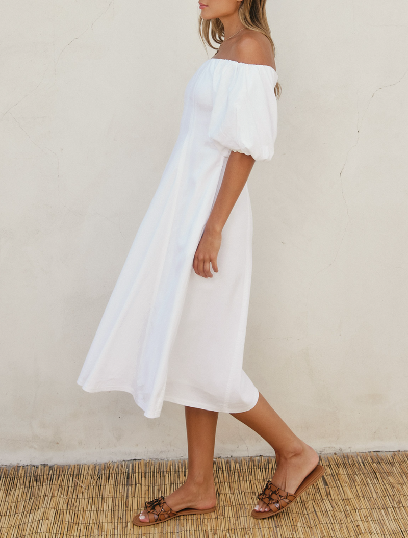 Off The Shoulder Midi Dress Azure & Lavender Off The Shoulder Midi Dress Azure & Lavender