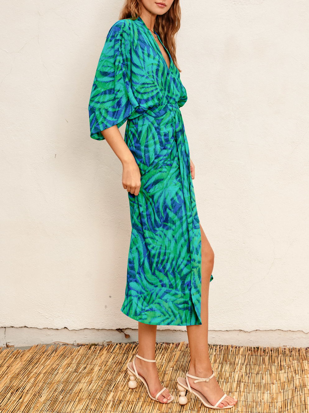 Tropic Thunder V-Neck Ruched Dress