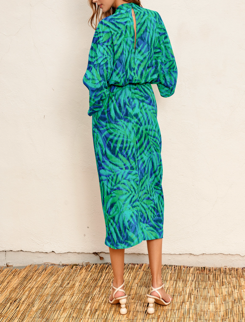 Tropic Thunder V-Neck Ruched Dress