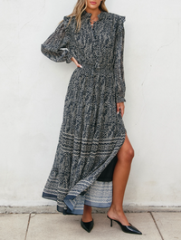 Playbook Ruffled Shoulder Maxi Dress