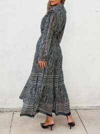 Playbook Ruffled Shoulder Maxi Dress