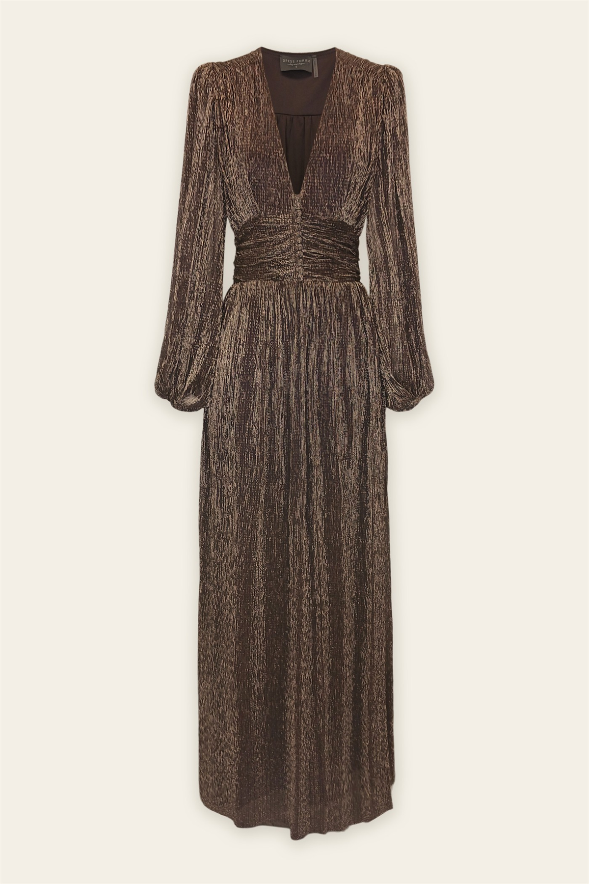 Shimmer Brown Midi Dress