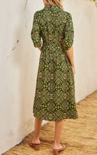 Casting Shadows Cinched Waist Shirt Dress