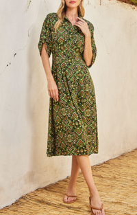 Casting Shadows Cinched Waist Shirt Dress