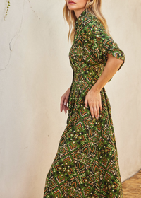 Casting Shadows Cinched Waist Shirt Dress