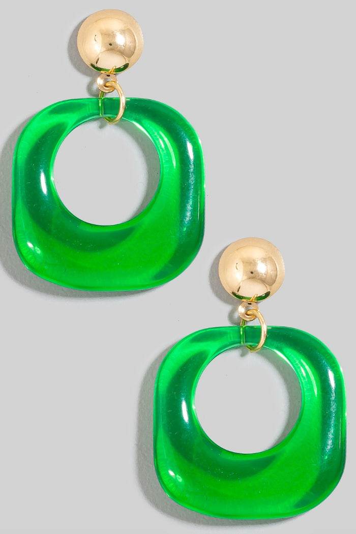 Acetate Square Dangle Earrings