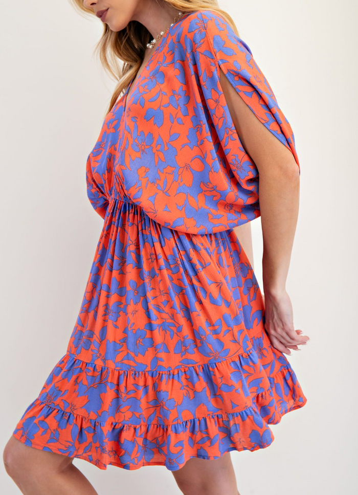 Floral Print Rayon Gauze Dress