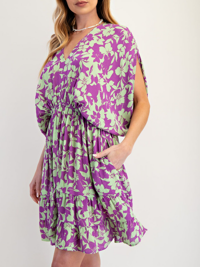 Floral Print Rayon Gauze Dress