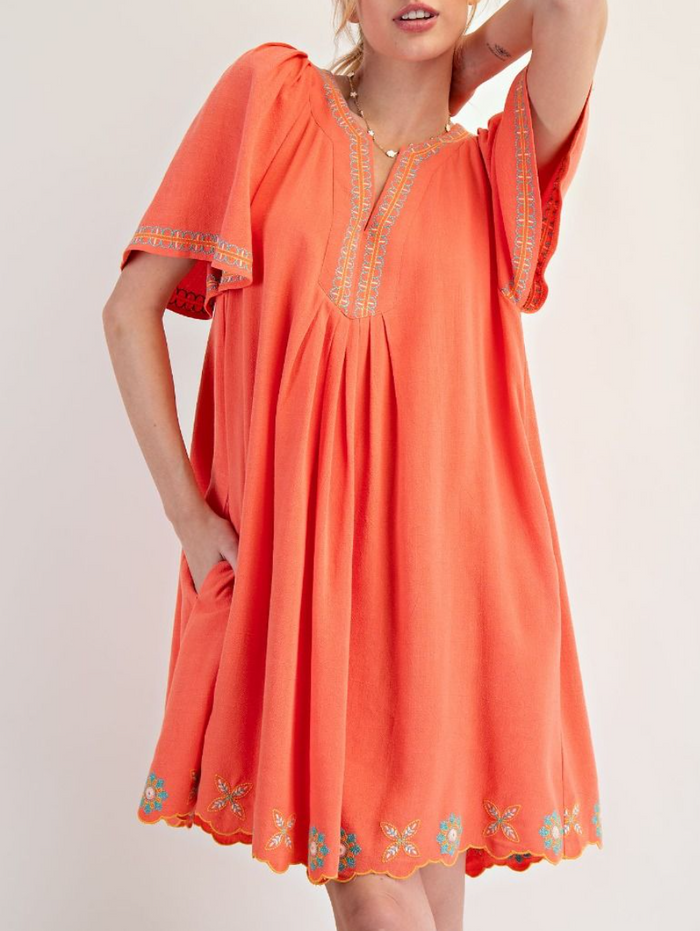 Embro Rayon Linen Woven Dress