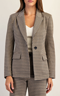 Classic Houndstooth pattern Blazer Jacket-Set