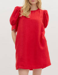 Solid Textured Pullover Mini Dress