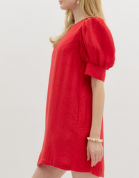 Solid Textured Pullover Mini Dress