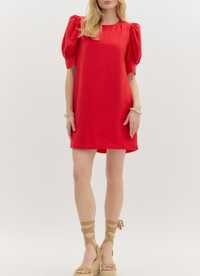 Solid Textured Pullover Mini Dress