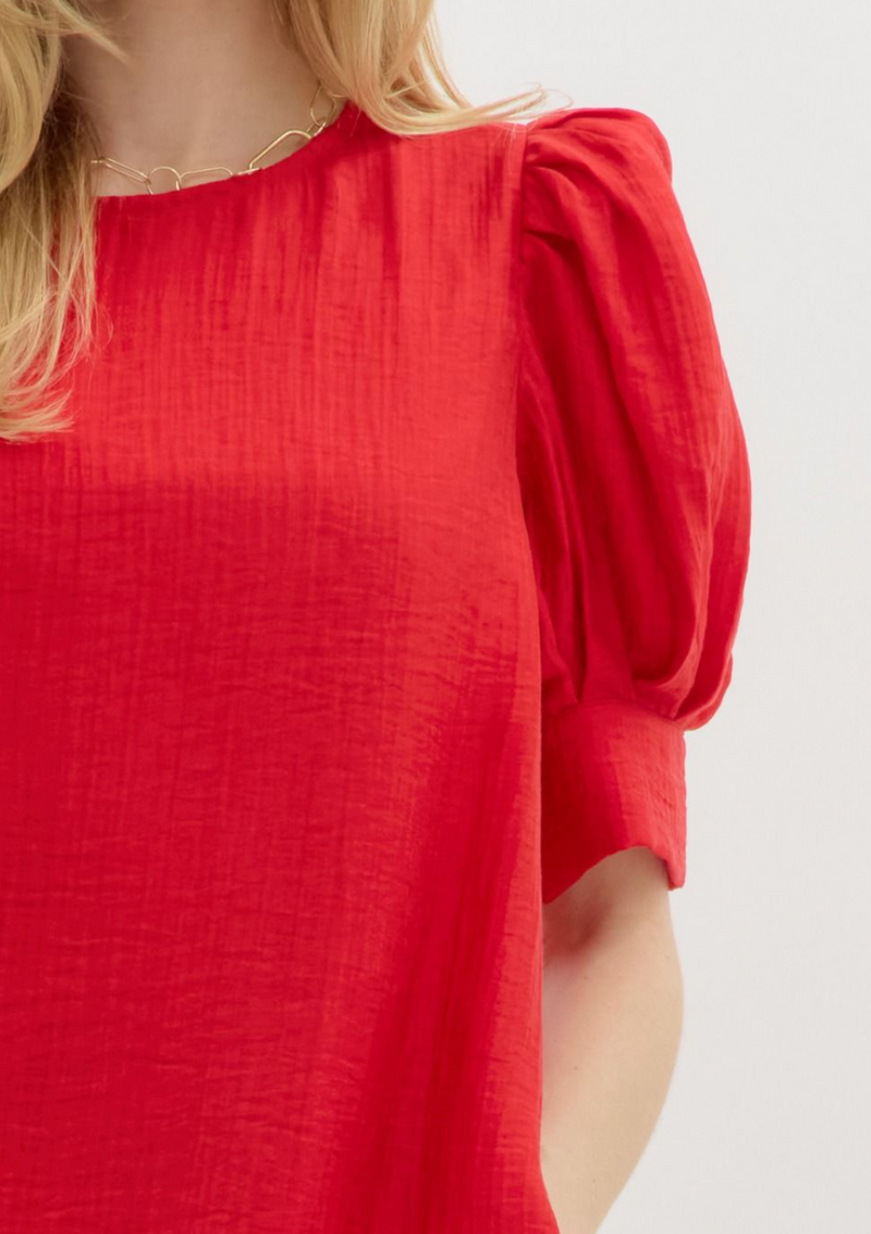 Solid Textured Pullover Mini Dress