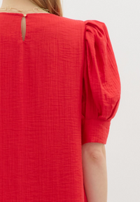 Solid Textured Pullover Mini Dress