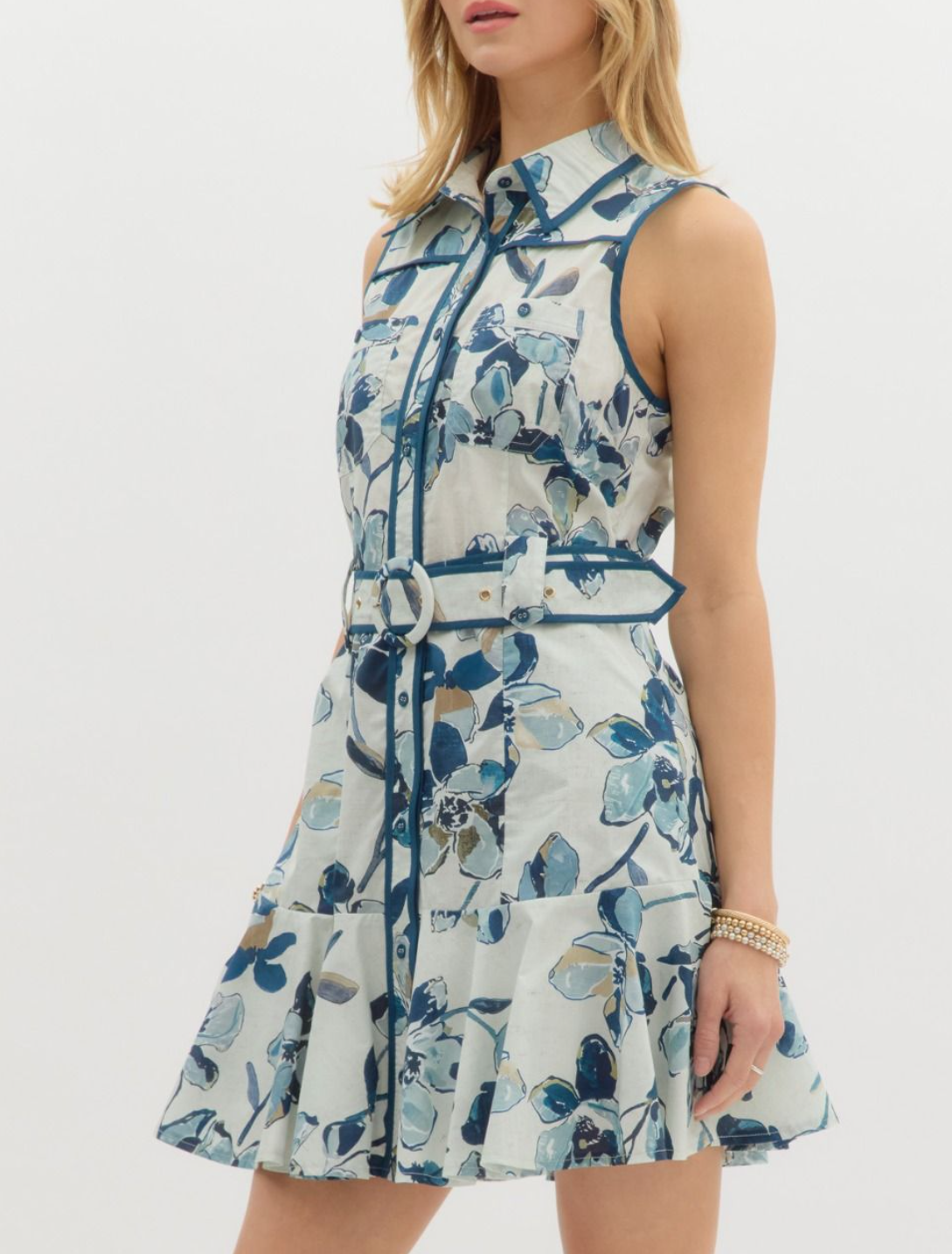 Floral Print Sleeveless Mini Dress