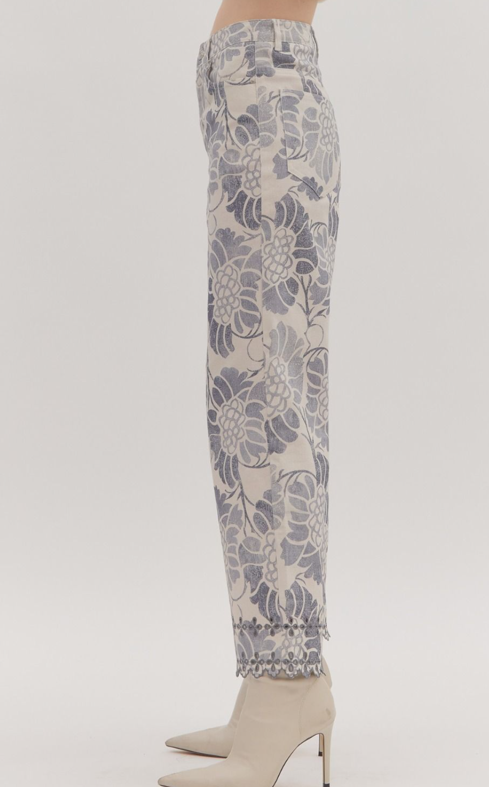 Floral Print Straight Leg Pants