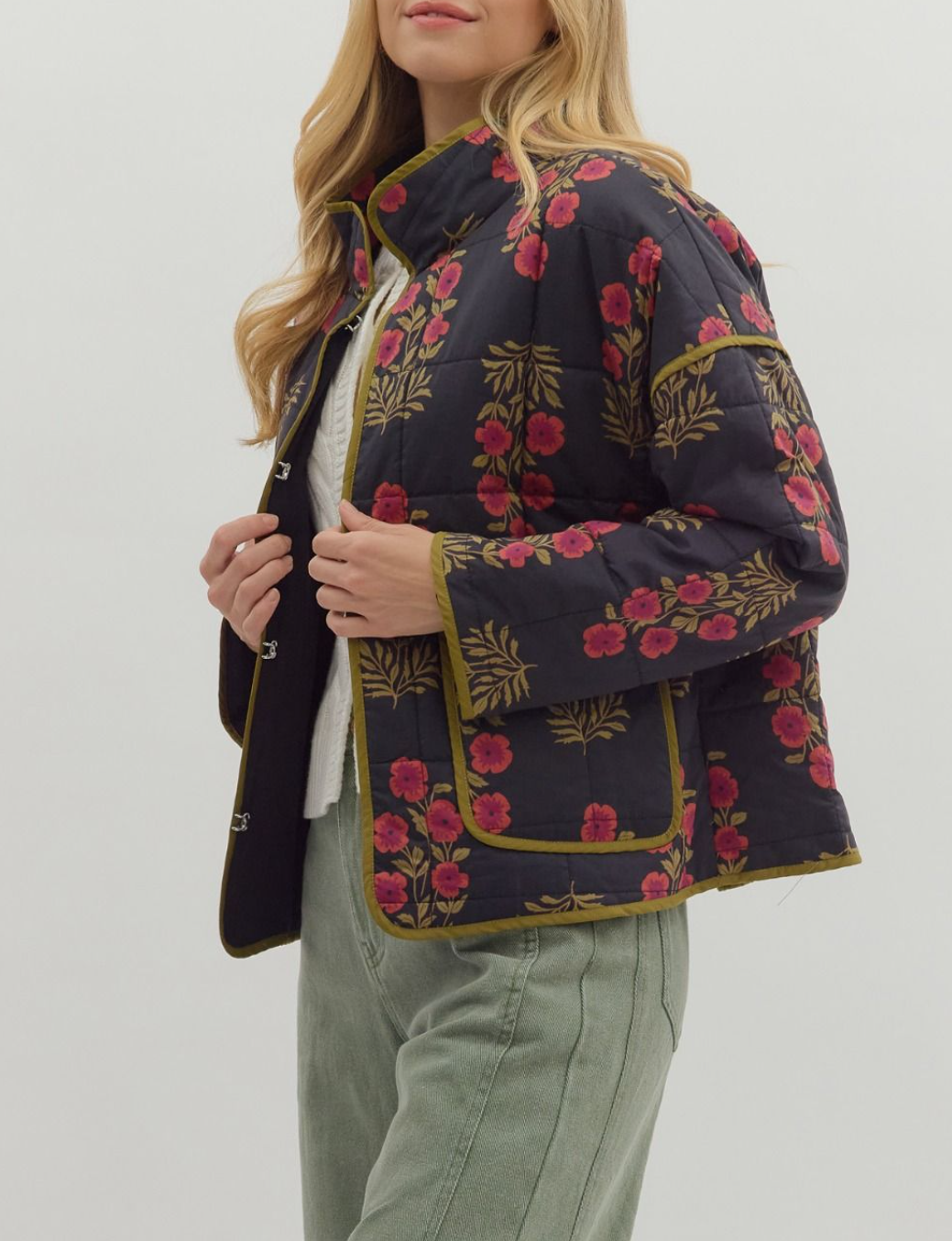 Botanical Long Sleeve Quilted Jacket