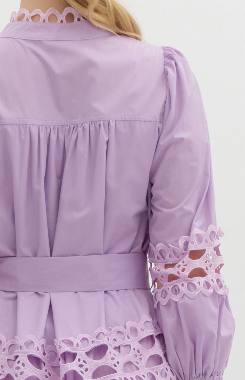 Solid 3/4 Sleeve Pearl Button-Up Mini Dress