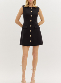 Solid Sleeveless Mini Dress