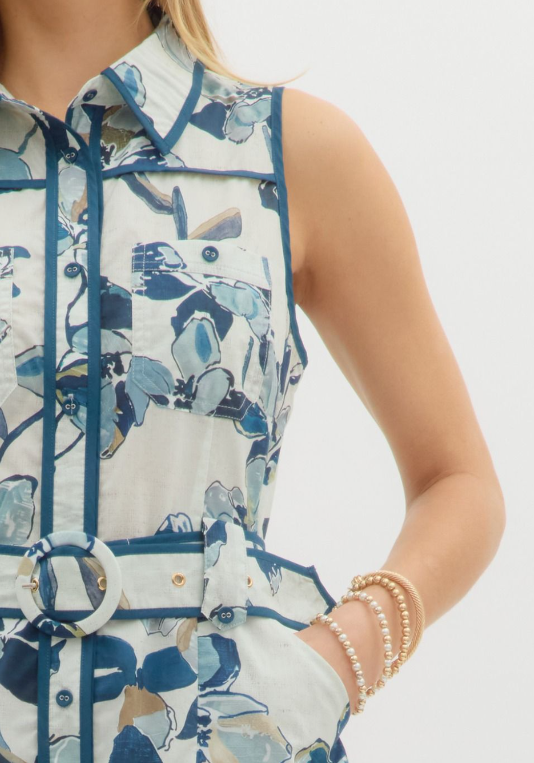 Floral Print Sleeveless Mini Dress