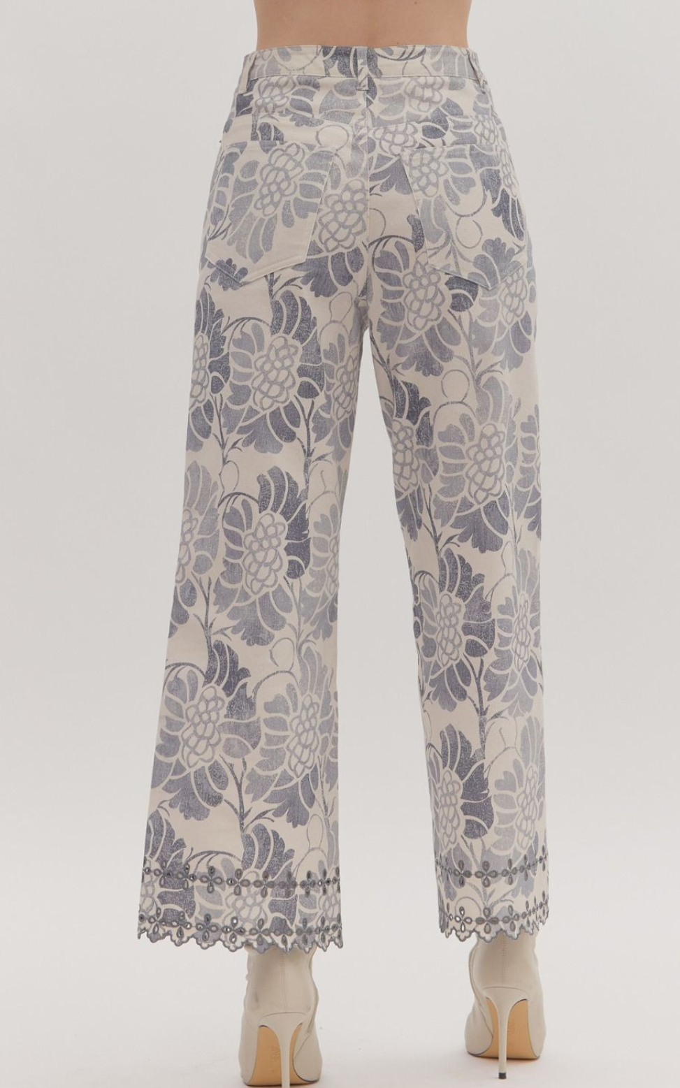 Floral Print Straight Leg Pants
