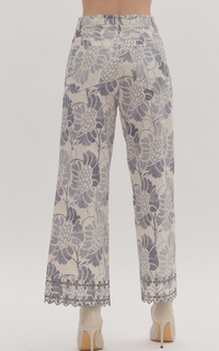 Floral Print Straight Leg Pants