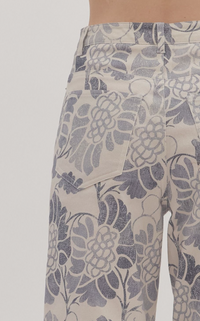 Floral Print Straight Leg Pants