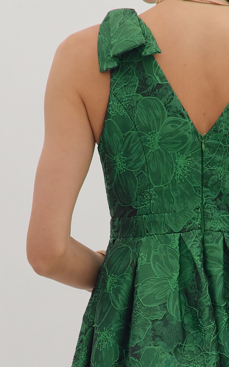 Floral Jacquard Sleeveless Midi Dress