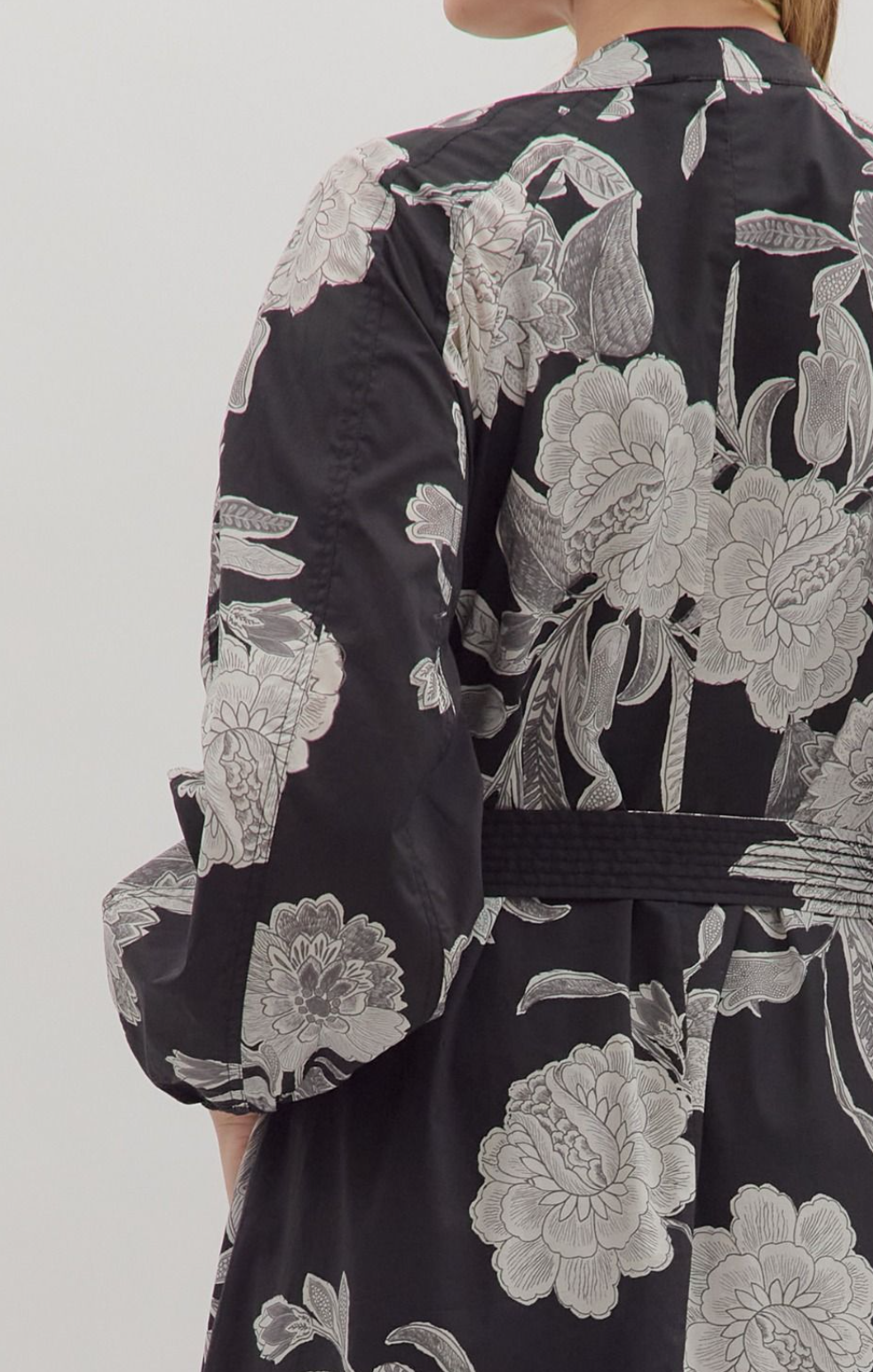 Floral Print Long Sleeve Midi Dress