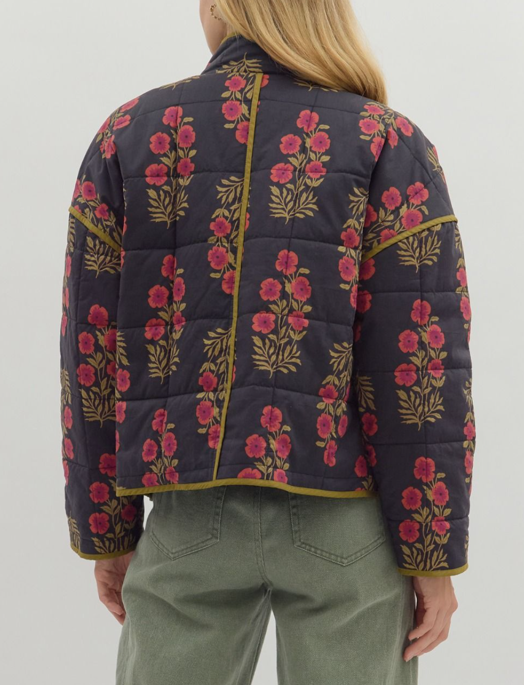 Botanical Long Sleeve Quilted Jacket