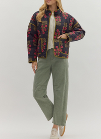 Botanical Long Sleeve Quilted Jacket