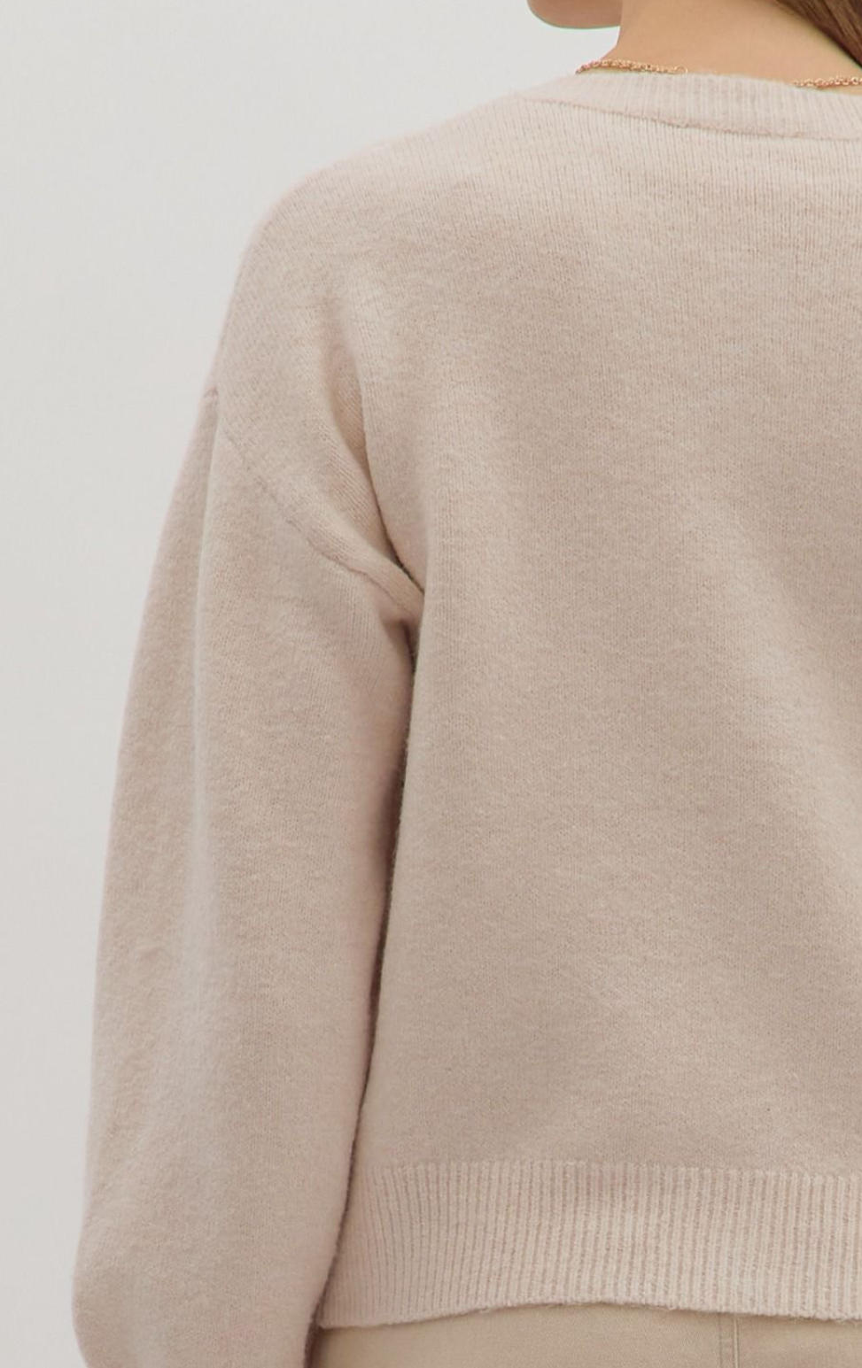 Floral Embroidery Long Sleeve Sweater