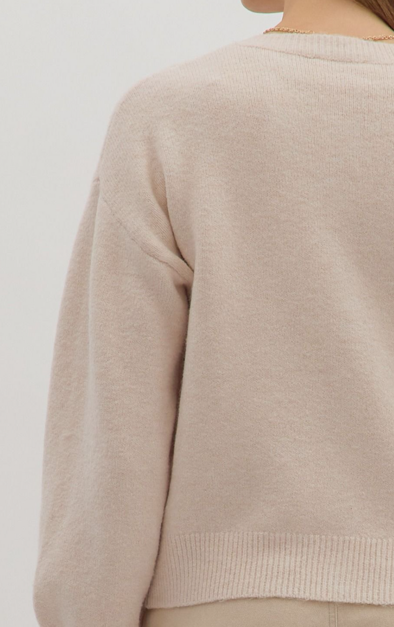 Floral Embroidery Long Sleeve Sweater