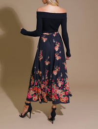 Sweater Combination Off Shoulder Dress